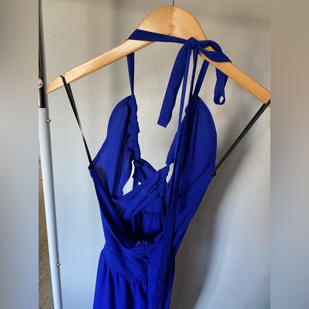 Blue Criss Cross Maxi Dress - Picture 3 of 5